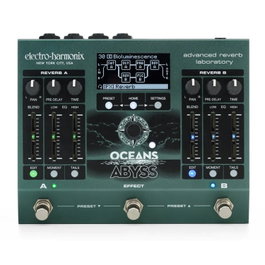 EHX Oceans Abyss Advanced Reverb Laboratory Pedale de Réverbération avec Delay, Chorus, Tremolo et Bit Crusher