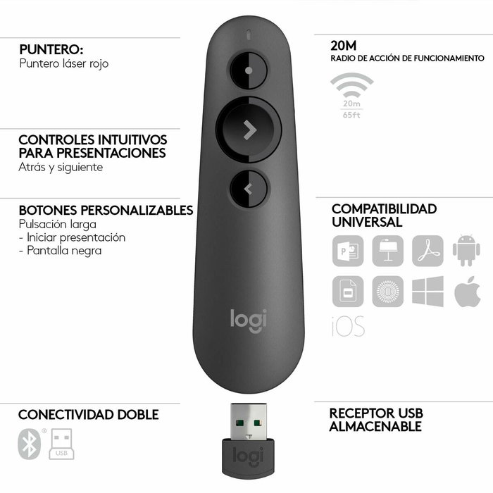 Logitech R500 Présentateur sans fil Graphite