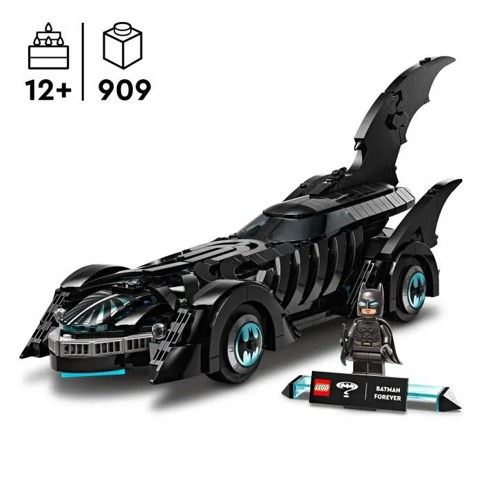 LEGO DC Batman 76304 - Batmobile du film Batman Forever - Jeu de construction avec figurine Batman - 909 pièces - Dès 12 ans