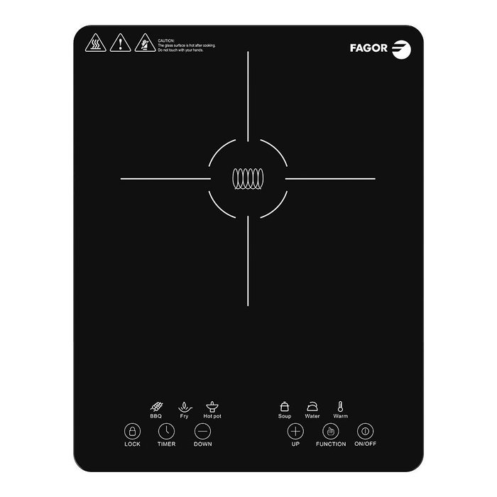 Fagor Plaque à induction portable Lexie 2000 W, design ultra-mince, compatible induction Fagor Plaque à induction portable Lexie 2000 W, design ultra-mince, compatible induction