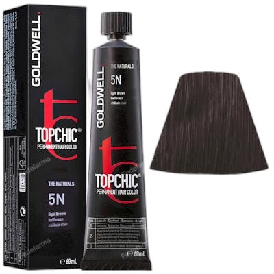 Goldwell TopChic Teinture Permanente 5N Light Brown (Brun Clair) 60 ml