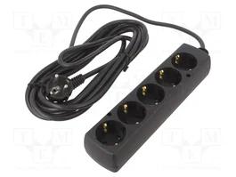 JONEX Rallonge réseau H05VV-F 3G1,5mm2 5m Noir
