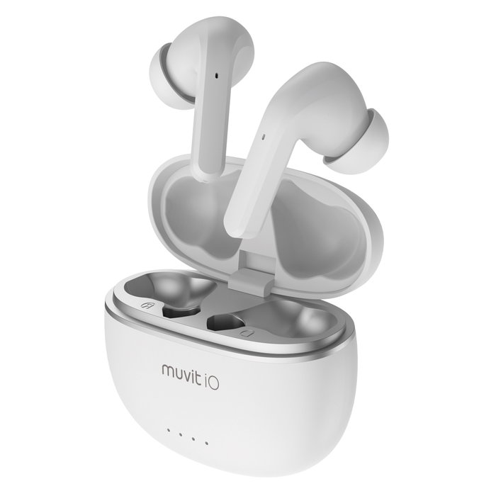 Muvit Auriculares Io G60 True Wireless Bluetooth 5.3 ANC ENC Blanc - Écouteurs sans fil avec réduction de bruit active et autonomie 30h