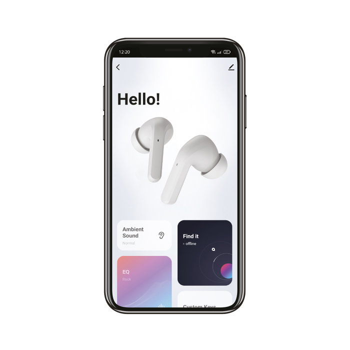 Muvit Auriculares Io G60 True Wireless Bluetooth 5.3 ANC ENC Blanc - Écouteurs sans fil avec réduction de bruit active et autonomie 30h