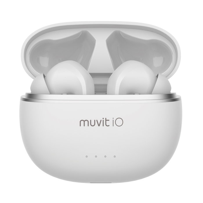 Muvit Auriculares Io G60 True Wireless Bluetooth 5.3 ANC ENC Blanc - Écouteurs sans fil avec réduction de bruit active et autonomie 30h