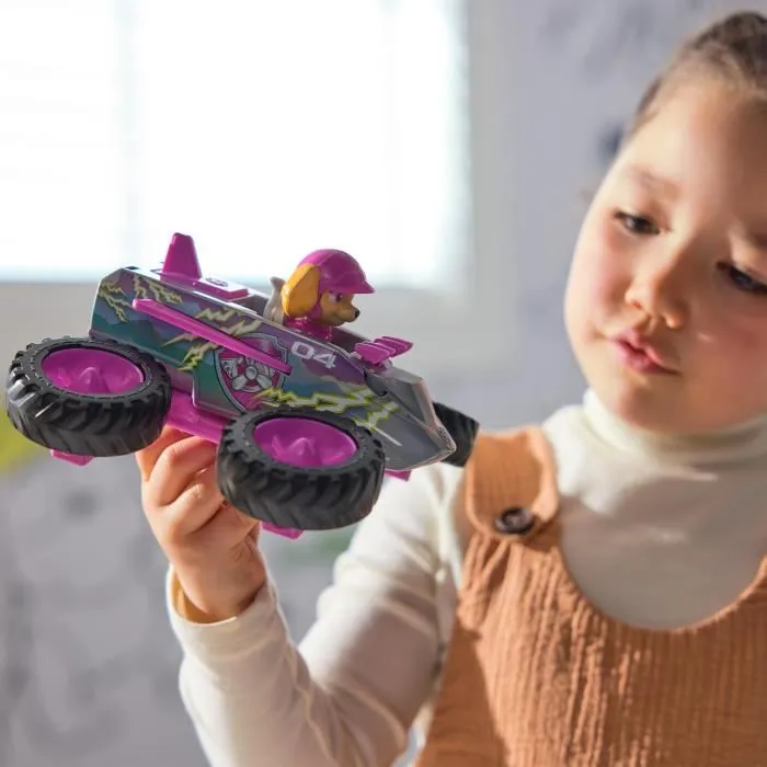 Spin Master Rescue Wheels Véhicule + Figurine Stella de La Pat' Patrouille - Véhicule de Sauvetage à Roues Surdimensionnées avec Projectile et Figurine Amovible