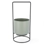 Vinthera Moa Pot de fleurs avec support Vert Métal (Lot de 6)