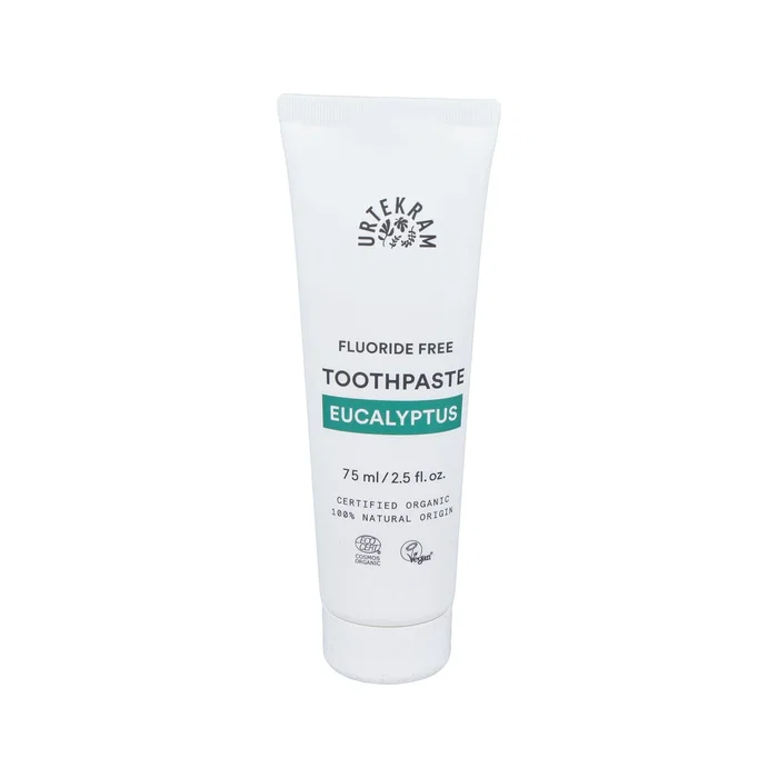 Urtekram Dentifrice à l'Eucalyptus 75ml – Eco Vegan, Sans Fluor, Aloe Vera Urtekram Dentifrice à l'Eucalyptus 75ml – Eco Vegan, Sans Fluor, Aloe Vera