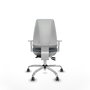 PIQUERAS Y CRESPO Chaise de bureau Elche grise avec mécanisme asynchrone et accoudoirs blancs