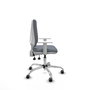 PIQUERAS Y CRESPO Chaise de bureau Elche grise avec mécanisme asynchrone et accoudoirs blancs