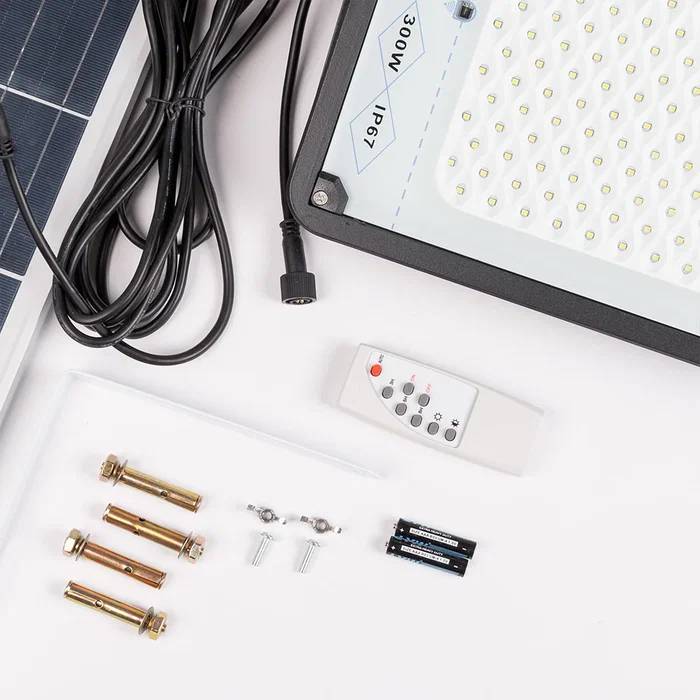 Projecteur LED Solaire 300W avec Panneau Solaire et Batterie Intégrée [WR-MTX-300W-CW]