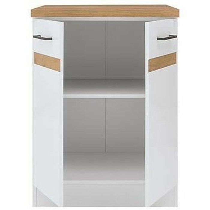 JUNONA Meuble bas de cuisine 60 cm - 2 Portes - Blanc brillant JUNONA Meuble bas de cuisine 60 cm - 2 Portes - Blanc brillant