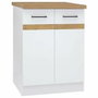 JUNONA Meuble bas de cuisine 60 cm - 2 Portes - Blanc brillant