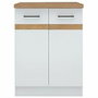 JUNONA Meuble bas de cuisine 60 cm - 2 Portes - Blanc brillant