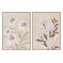 Home ESPRIT Toile Fleurs Traditionnel Blanc Beige (2 Unités)