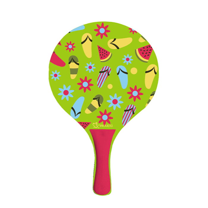 Marbueno Raquettes de Plage en Bois Multicolore