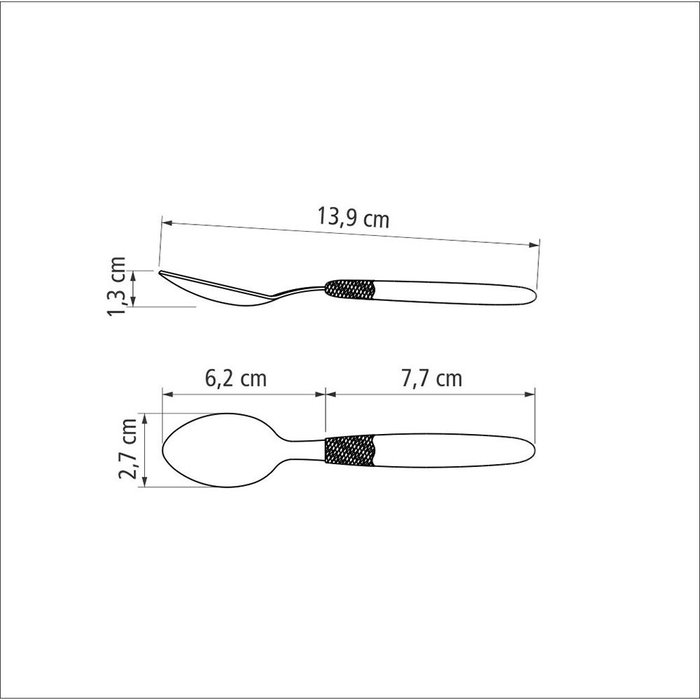 Tramontina Ipanema Cuillères à thé bleu 13,9 cm, 3 pièces