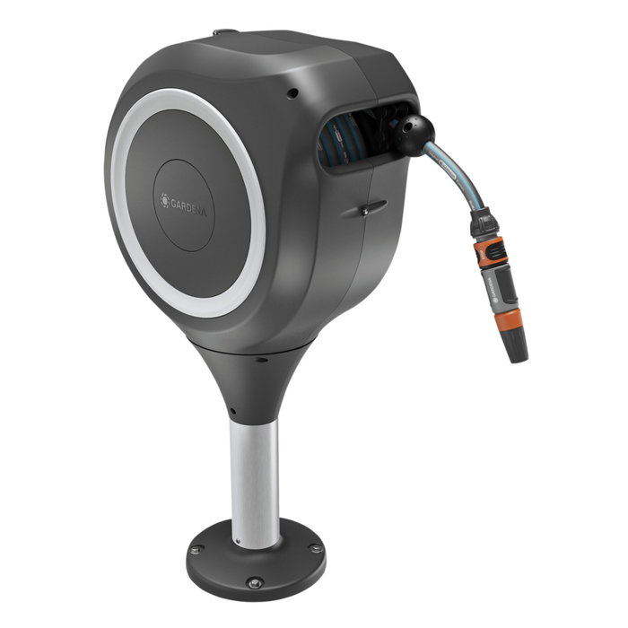 Gardena RollUp M Dévidoir automatique pour terrasse, Blanc, 20 m