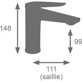 Edouard Rousseau Mitigeur de lavabo GLOSS - Laiton brossé - Cartouche céramique 26 mm - Aérateur invisible - Flexible inox - Garantie 5 ans