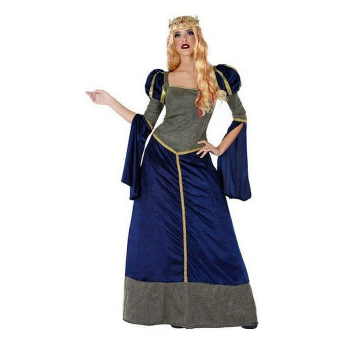 BigBuy Carnival Déguisement Dame Médiévale Bleu XS-S
