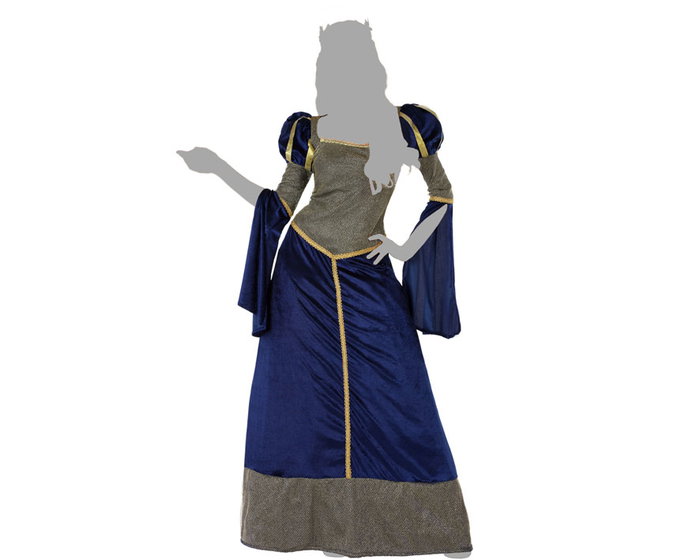 BigBuy Carnival Déguisement Dame Médiévale Bleu XS-S
