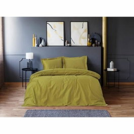 Parure de housse de couette en satin de coton vert, 220 x 240 cm