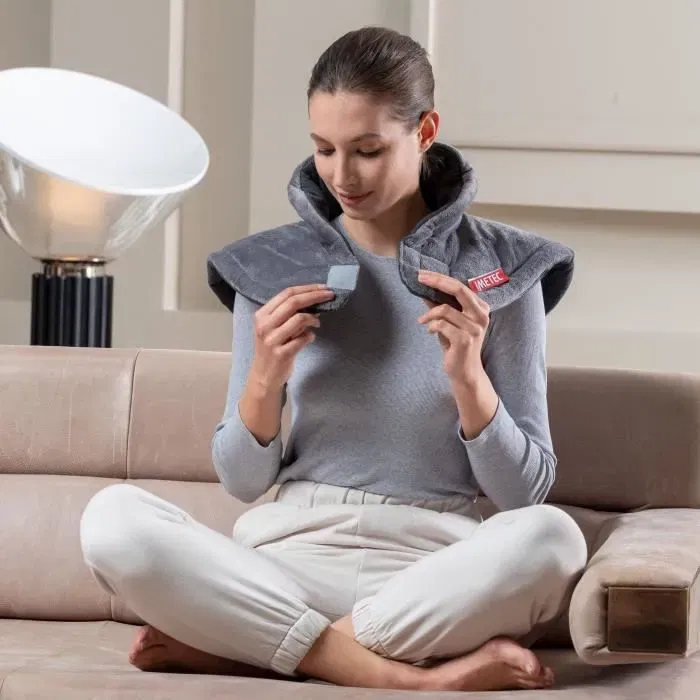 Imetec - Coussin chauffant cervical - Imetec Intellisense - Tissu hypoallergénique - 5 températures - Lavable en machine - Soulage les douleurs