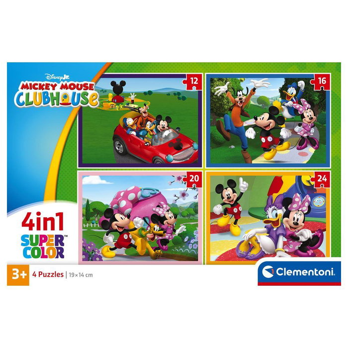 CLEMENTONI Puzzle Pro 4 en 1 La Maison Mickey Mouse