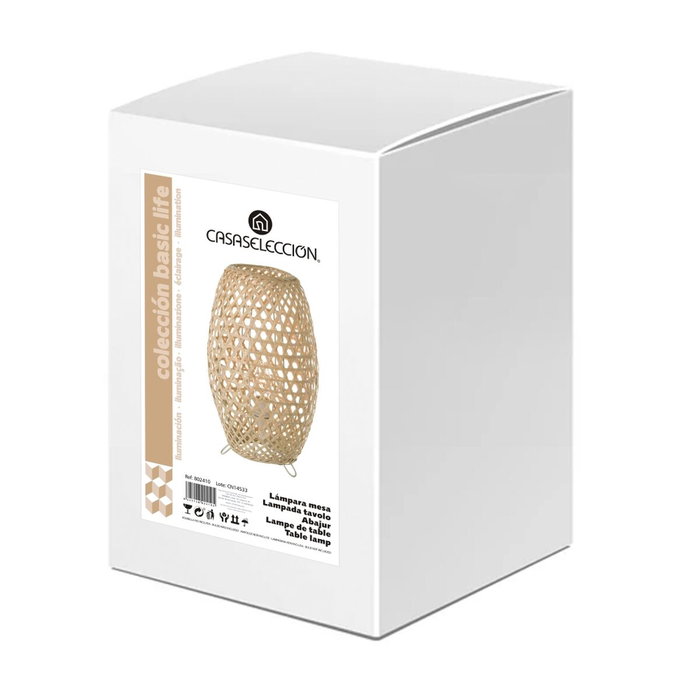 BigBuy Home Lampe de bureau Naturel Métal et Bambou