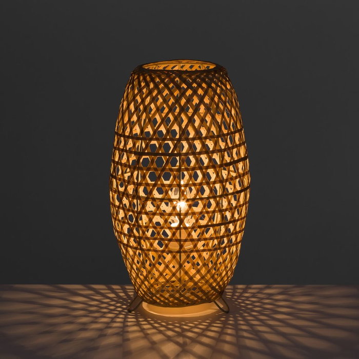 BigBuy Home Lampe de bureau Naturel Métal et Bambou