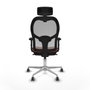 Piqueras y Crespo Chaise de Bureau avec Appui-tête 2D086G2 Marron Gris