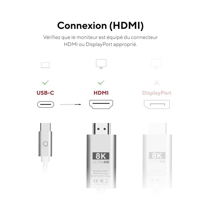 Câble USB Linq Byelements LQCCH200 Gris 2 m