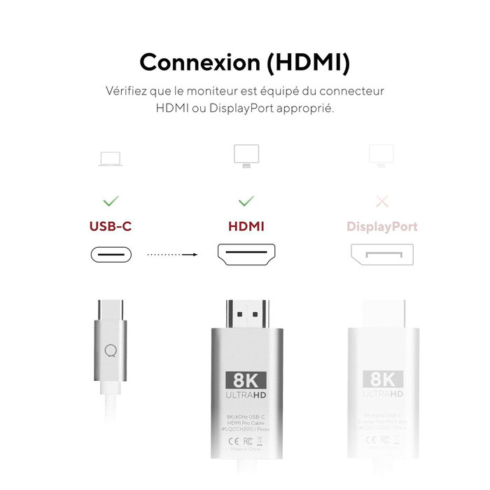 Câble USB Linq Byelements LQCCH200 Gris 2 m