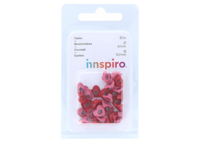 Innspiro Set de 30 œillets cœur couleurs assorties 10mm