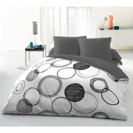 Home Linge Passion Parure de couette Audace Gris clair
