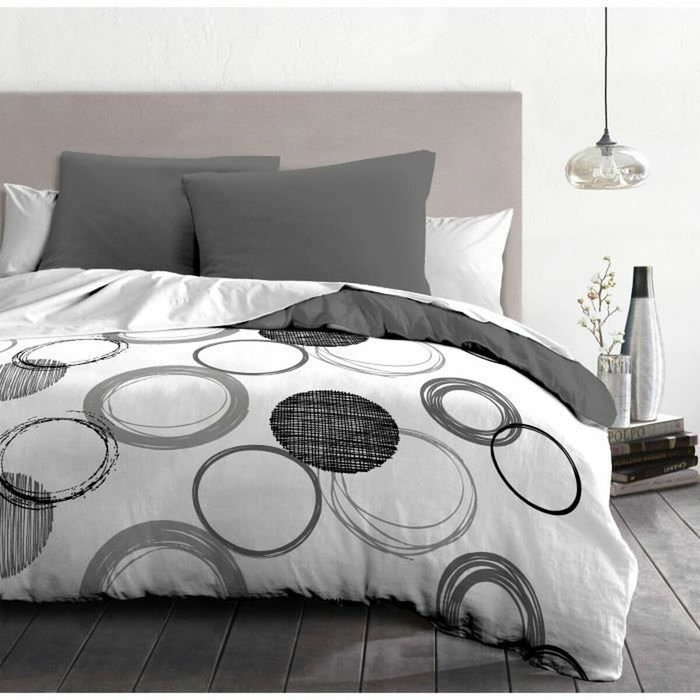 Home Linge Passion Parure de couette Audace Gris clair