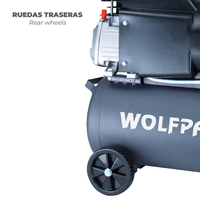 WOLFPACK LINEA PROFESIONAL Compresseur 24 Litres 2,0 HP Sans Huile
