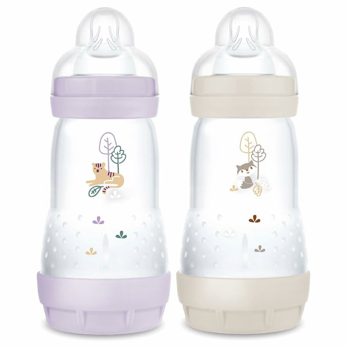 MAM Lot de 2 Biberons Easy Start Anti-Colique 260 ml - Lilas + Sable MAM Lot de 2 Biberons Easy Start Anti-Colique 260 ml - Lilas + Sable