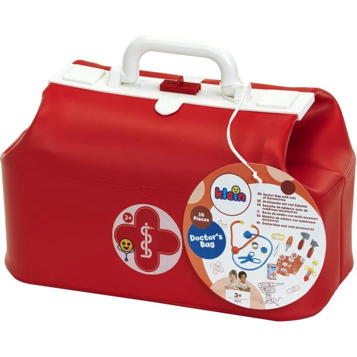 Klein 4647 - Trousse de docteur de jeu d'imitation avec nombreux accessoires en plastique souple - Jouet pour enfants dès 3 ans