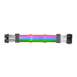 Mars Gaming Câble Extenseur MCA-16 ARGB 8+8pin PCIe pour Carte Graphique, 16 LEDs, Fibre Optique, Connecteur 5V 3 pins, AWG18 Cuivre Pur