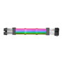 Mars Gaming Câble Extenseur MCA-16 ARGB 8+8pin PCIe pour Carte Graphique, 16 LEDs, Fibre Optique, Connecteur 5V 3 pins, AWG18 Cuivre Pur