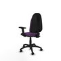PIQUERAS Y CRESPO Chaise de bureau Algarra, tissu violet, accoudoirs 2D