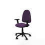 PIQUERAS Y CRESPO Chaise de bureau Algarra, tissu violet, accoudoirs 2D