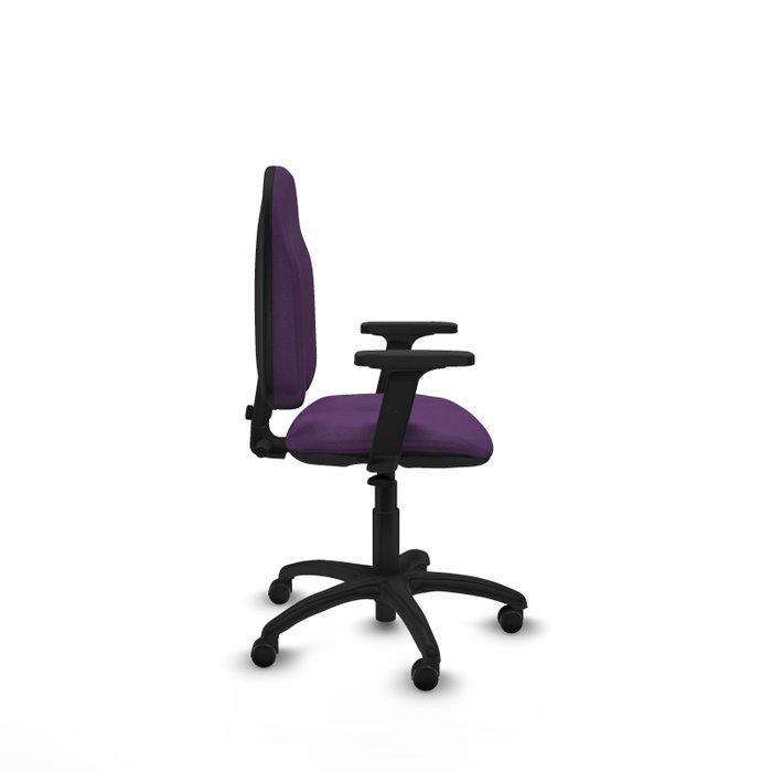 PIQUERAS Y CRESPO Chaise de bureau Algarra, tissu violet, accoudoirs 2D