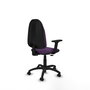 PIQUERAS Y CRESPO Chaise de bureau Algarra, tissu violet, accoudoirs 2D