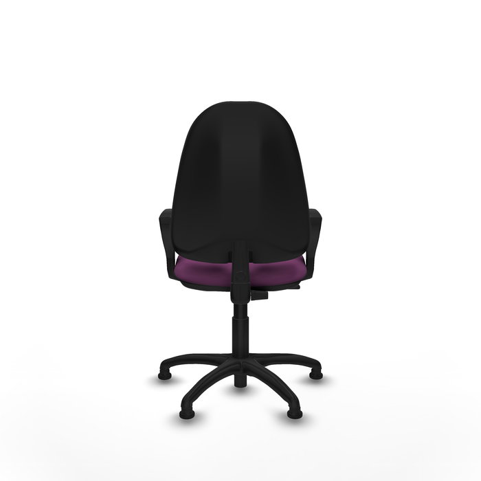 Chaise Algarra Contact permament de base Cuir écologique Pourpre Structure polyamide noire Accoudoirs fixes Sans appui-tête Patins de chaises