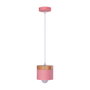SKD Suspension Mikayla Bois Acier 1xE27 Sans Ampoule Couleur Saumon [SKD-P1010-S]