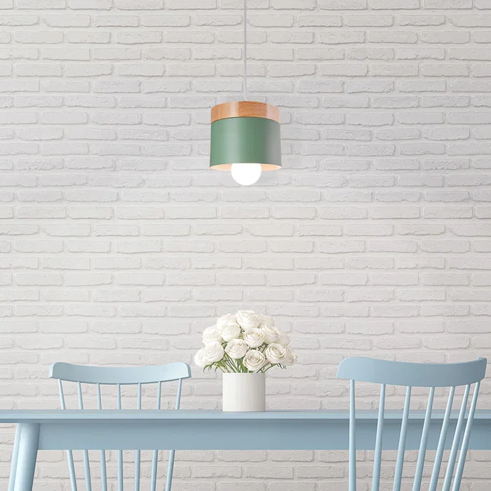 Lampadaire "Mikayla" SKD-P1010-S - Suspension réglable en aluminium et bois - Design moderne et décontracté