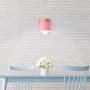 SKD Suspension Mikayla Bois Acier 1xE27 Sans Ampoule Couleur Saumon [SKD-P1010-S]