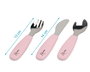 KioKids Set de Couverts Bébé en Acier Inoxydable et Silicone Rose pour Enfant dès 6 Mois, Compatible Lave-vaisselle, 4 Pièces, Kiokids Collection Petits Moments
